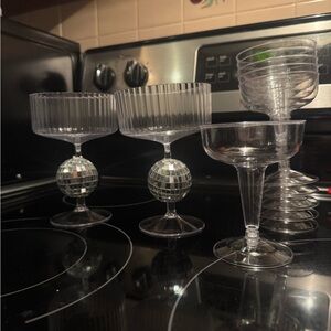 Elegant Clear Plastic Glass Cup Set